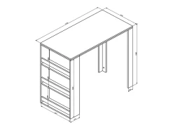 Mesa de bar branco 57x117x106
