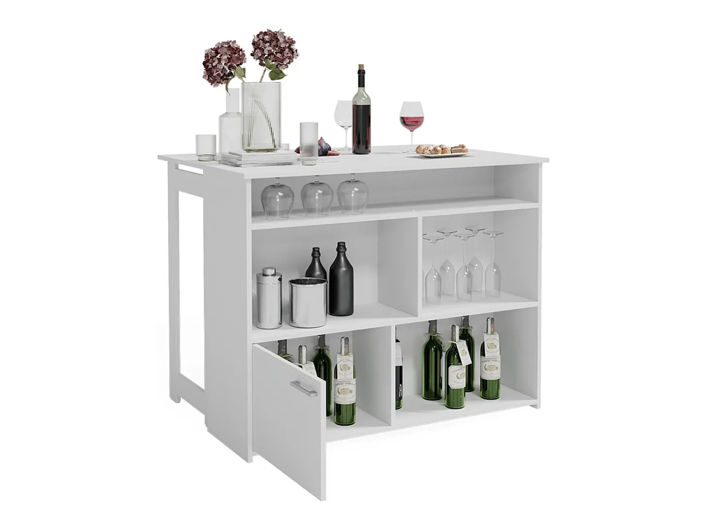 Mesa de bar branco 116x37x90.5 dominic