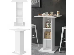 Mesa de bar branco 70x70x109 rodeo