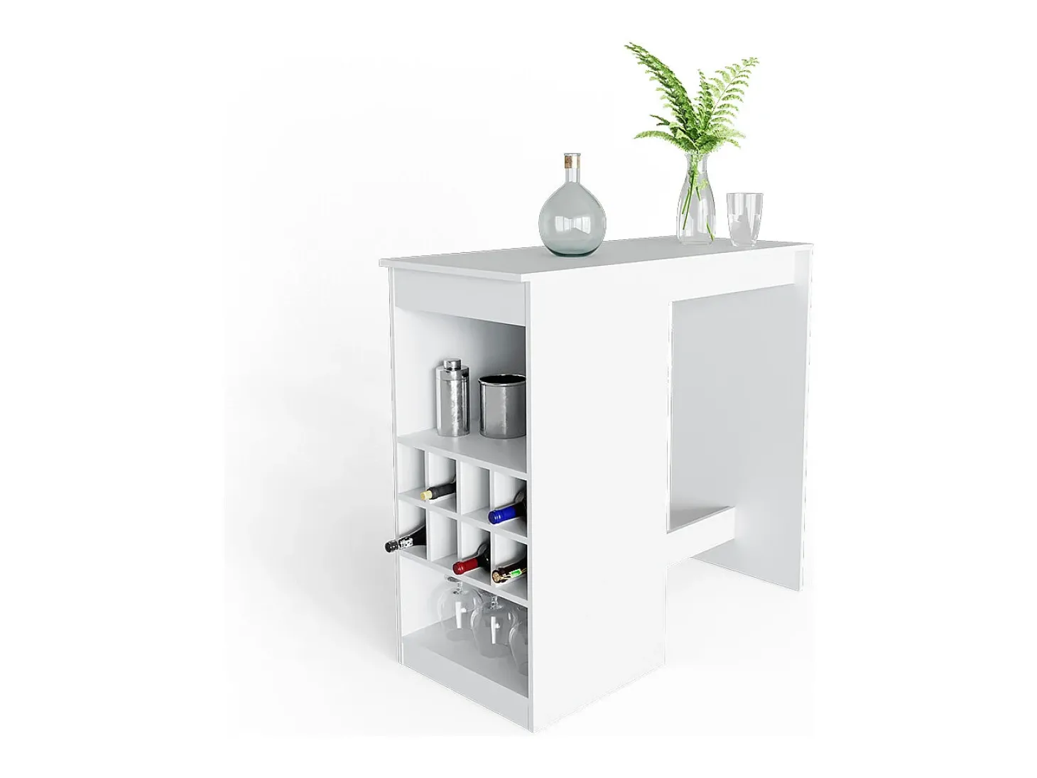 Mesa de bar branco 115x50x104.6 ross