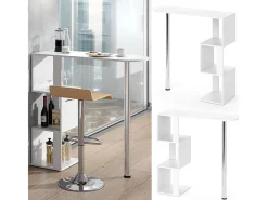 Mesa de bar branco 113x39.8x111.8 vincent