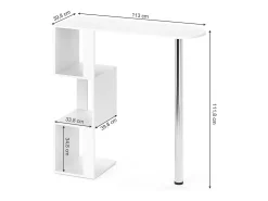 Mesa de bar branco 113x39.8x111.8 vincent