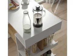 Mesa de bar carvalho branco/dourado 108x50x103 dana