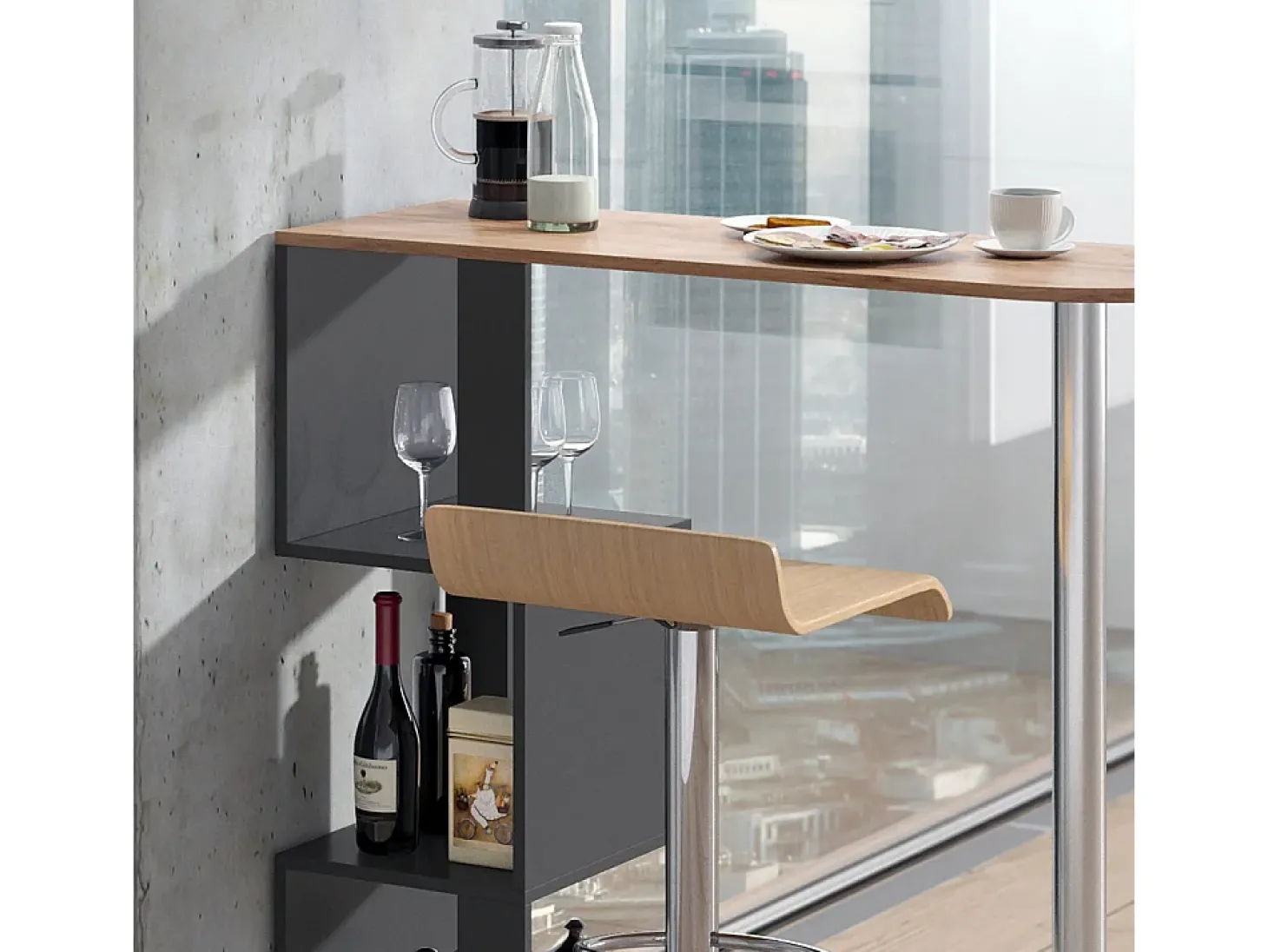 Mesa de bar carvalho goldkraft 113x39.8x111.8 vincent