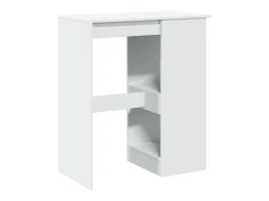 Mesa de bar com prateleiras derivados de madeira branco