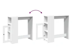 Mesa de bar com prateleiras derivados de madeira branco