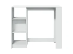 Mesa de bar com prateleiras derivados de madeira branco