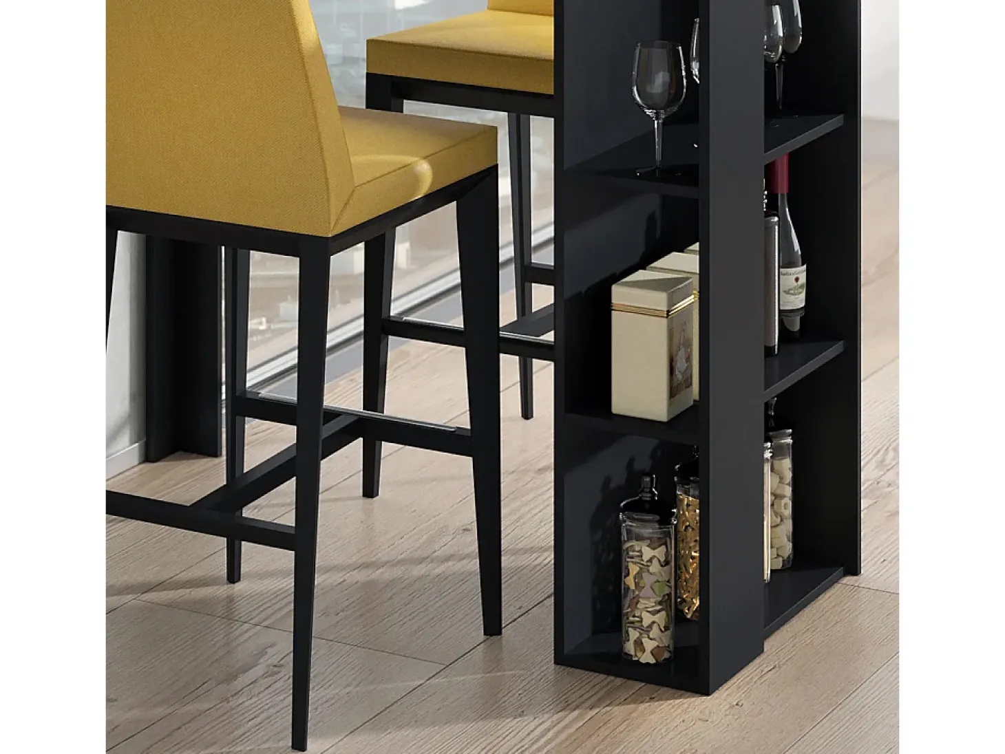Mesa de bar preto 120x60x105.6 noel