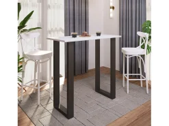 Mesa de bar VCM | Tresen | Mesa em pé | Mesa alta | Mesa de mesa com rolamentos - Xona 110x50 cm (Preto / Branco)