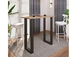 Mesa de bar VCM | Tresen | Mesa em pé | Mesa alta | Mesa de mesa com rolamentos - Xona 110x50 cm (Preto / Sonoma Oak)