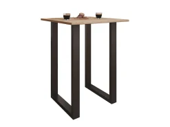 Mesa de bar VCM | Tresen | Mesa em pé | Mesa alta | Mesa de mesa com rolamentos - Xona 80x50 cm (Preto / Sonoma Oak)