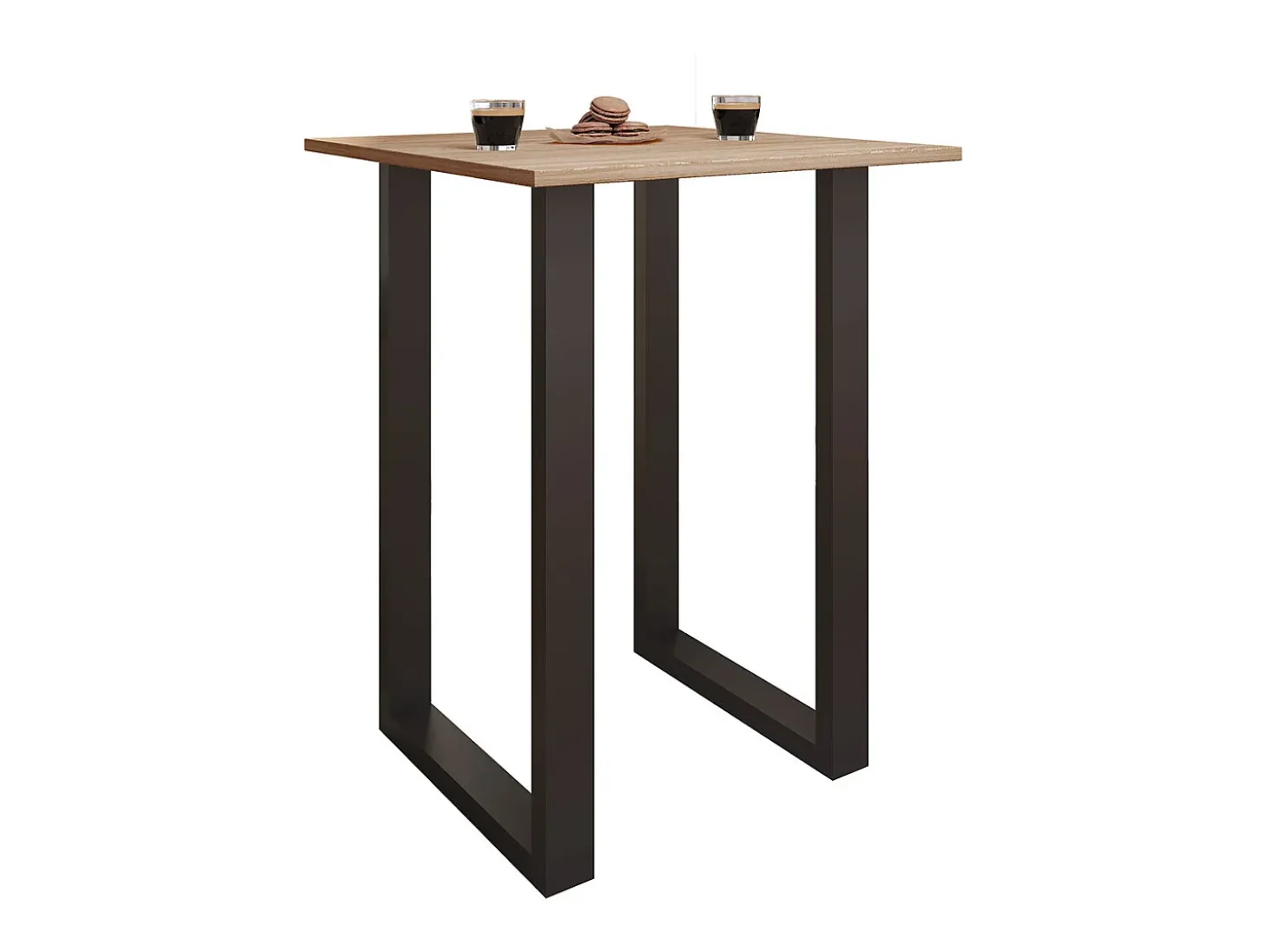 Mesa de bar VCM | Tresen | Mesa em pé | Mesa alta | Mesa de mesa com rolamentos - Xona 80x50 cm (Preto / Sonoma Oak)