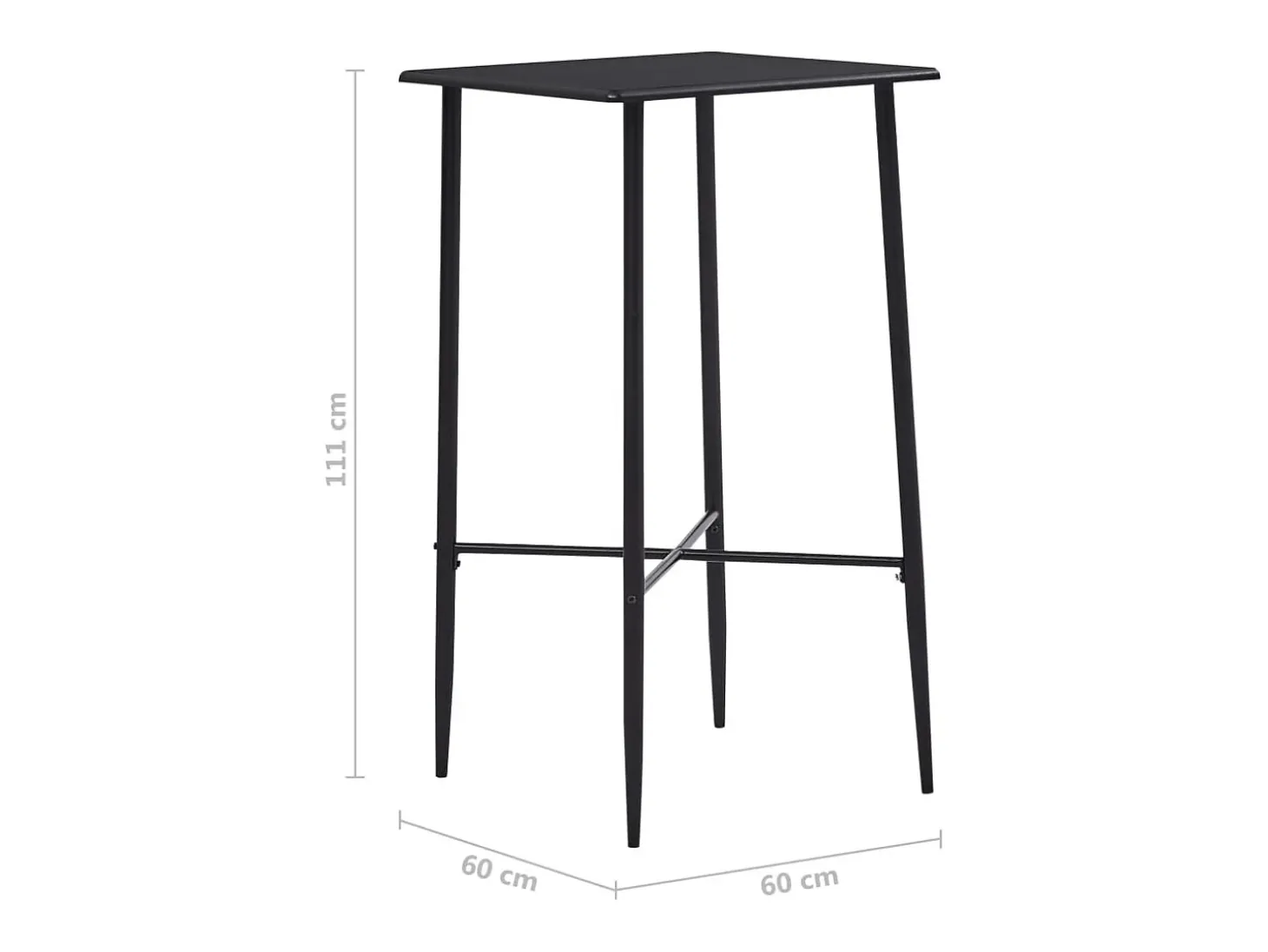 Mesa de bar 60x60x111 cm MDF preto PT665778