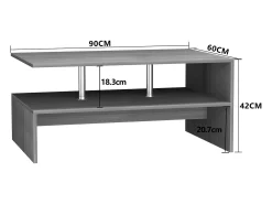 Mesa de café de madeira VCM Sofatic Sala de estar Mesa de mesa lateral Mesa de café Maliso L (faia)