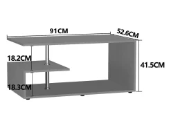 Mesa de café de madeira VCM Sofatic Sala de estar Mesa de mesa lateral Mesa de café Maliso M (branco / antracite)