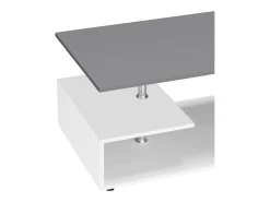 Mesa de café de madeira VCM Sofatic Sala de estar Mesa de mesa lateral Mesa de café Maliso M (branco / antracite)