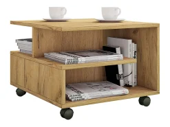 Mesa de café de madeira VCM Sofatic Sala de estar Mesa de rolamento Mesa de café Stango S (carvalho de mel)