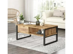 Mesa de café Dfranzos, Mesa de café, Suporte para sofá, Prateleira de sala, 100x60h44 cm, Carvalho