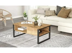 Mesa de café Dfranzos, Mesa de café, Suporte para sofá, Prateleira de sala, 100x60h44 cm, Carvalho