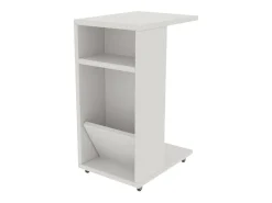 Mesa de café Dgambazz, Mesa de caféÉ, Suporte de revistas para sofá, Prateleira de sala de estar, 30x40h63 cm, Branco