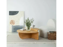 Mesa de café Dgiarett, Mesa de café, Porta-revistas para sofá, Prateleira para sala de estar, 90x60h35 cm, Carvalho