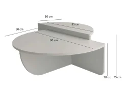 Mesa de café Dgiarett, Mesa de café, Porta-revistas para sofá, Prateleira para sala de estar, 90x60h35 cm, Carvalho