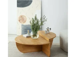 Mesa de café Dgiarett, Mesa de café, Porta-revistas para sofá, Prateleira para sala de estar, 90x60h35 cm, Carvalho