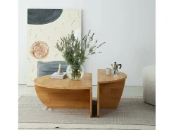 Mesa de café Dgiarett, Mesa de café, Porta-revistas para sofá, Prateleira para sala de estar, 90x60h35 cm, Carvalho