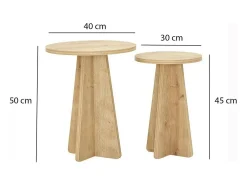 Mesa de café Dleoncin, Mesa de café, TrazerIviste para sofá, Prateleira de sala, 40x40h50 cm, Carvalho