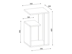 Mesa de café DmoLo, Mesa baixa para café, Porta-revistas para sofá, Prateleira para sala de estar, 35x30h60 cm, Branco