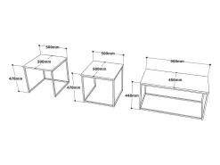 Mesa de café Dnocer, Mesa de café, Suporte de mesa para sofá, Prateleira de sala, 190x50h48 cm, Carvalho