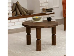 Mesa de café Dpedron, Mesa de café baixo, Porta-revistas para sofá, Prateleira para sala de estar, 60x60h40 cm, Noz