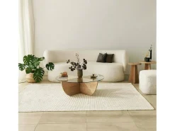 Mesa de café Dpere, Mesa de café, Porta-revistas para sofá, Prateleira para sala de estar, 90x90h30 cm, Carvalho
