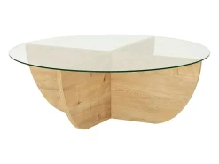 Mesa de café Dpere, Mesa de café, Porta-revistas para sofá, Prateleira para sala de estar, 90x90h30 cm, Carvalho