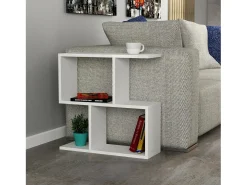 Mesa de café Dpersend, Mesa de café, Porta-revistas para sofá, Prateleira para sala, 60x20h60 cm, Branco
