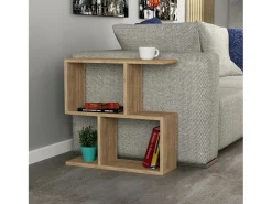 Mesa de café Dpersend, Mesa de café, Suporte de mesa para sofá, Prateleira de sala, 60x20h60 cm, Carvalho