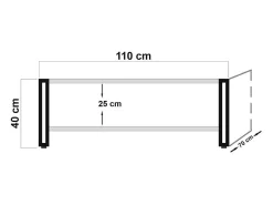 Mesa de café Dpierozz, Mesa de café, Porta-revistas para sofá, Prateleira para sala, 110x70h40 cm, Carvalho e Preto