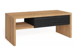 Mesa de Café Elevatória, 110x50x45cm, Móveis Sala Estar, Carvalho e preto