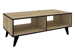 Mesa de café haaus Melo, roble Artisan/negro, 110 x 50 x 40 cm