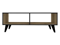 Mesa de café haaus Melo, roble Artisan/negro, 110 x 50 x 40 cm