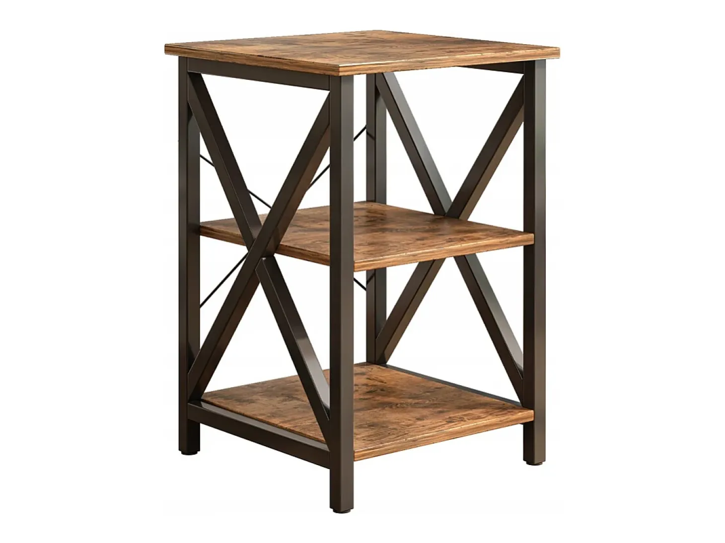 MESA DE CAFÉ INDUSTRIAL QUADRADA DE MADEIRA PRATELEIRA RETRO ARMÁRIO LOFT