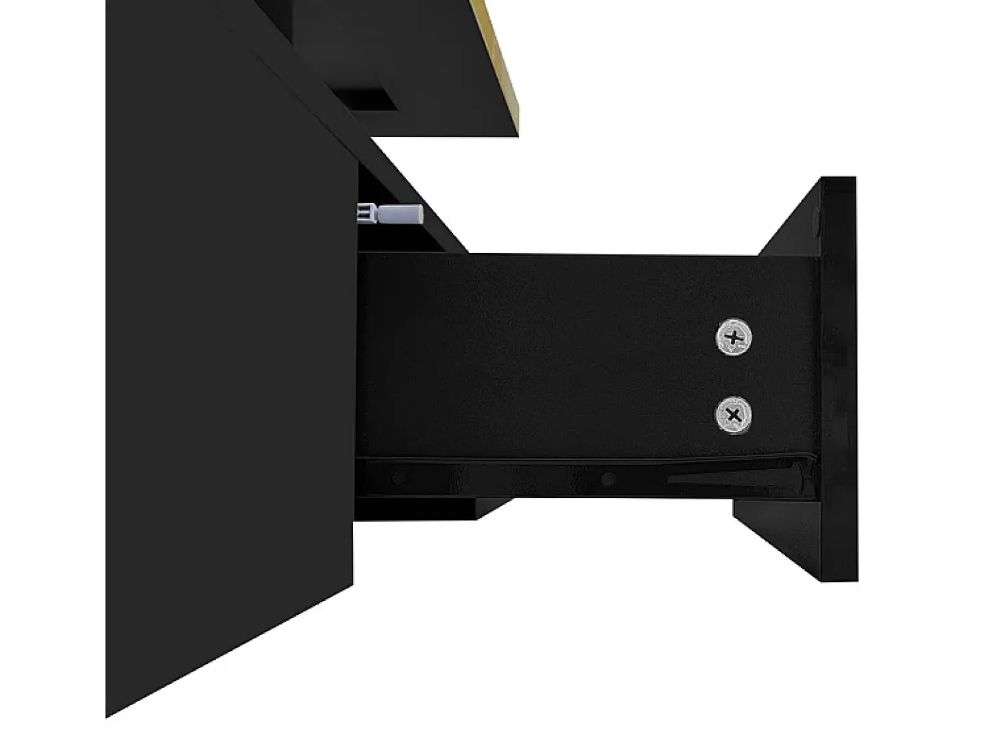Mesa de café retangular com 1 gaveta e LED, 2 níveis de armazenamento, 100x50x39cm, preto