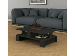 Mesa de caféAlotto Dlettier, Mesa baixa para café, Porta-revistas para sofá, Prateleira para sala de estar, 80x50h28 cm, Antracite