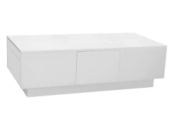Mesa de centro - 2 gavetas e 2 baús - em aglomerado - Branco