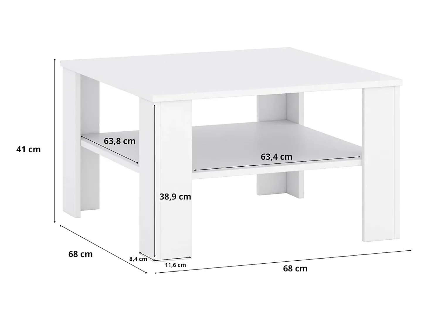 Mesa de centro - aglomerado - branca - ENVIRO