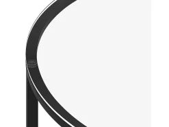 Mesa de centro 70 cm vidro temperado preto e branco mármore