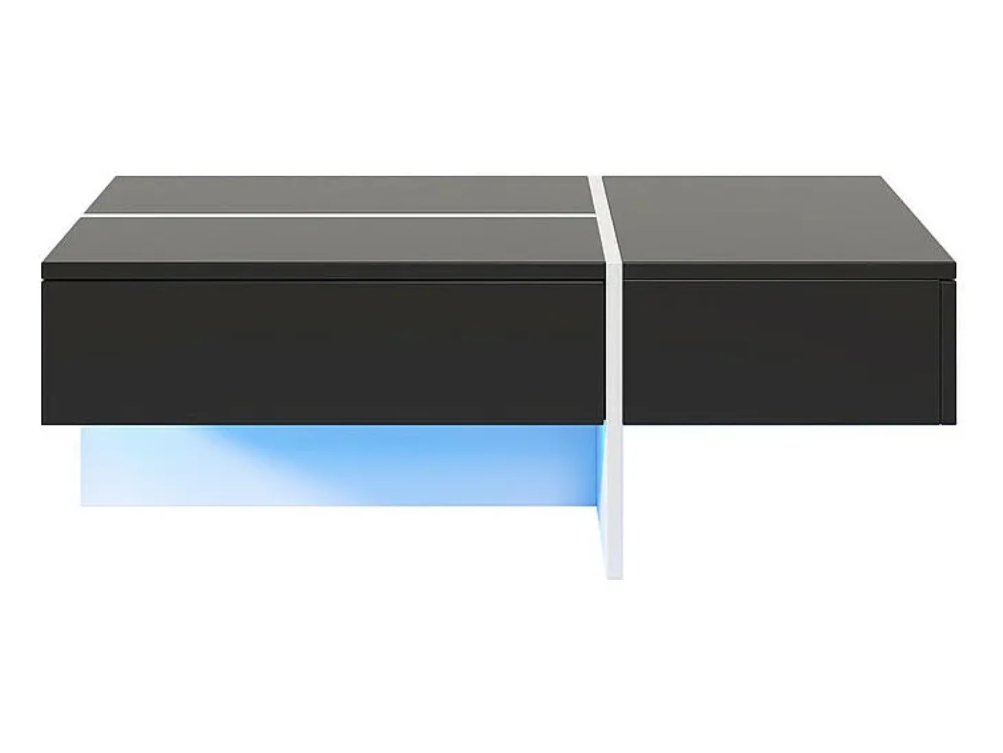 Mesa de centro - com sistema de iluminação LED controlado por aplicação - Preto