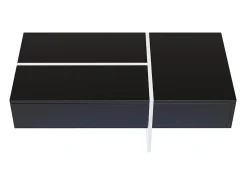 Mesa de centro - com sistema de iluminação LED controlado por aplicação - Preto