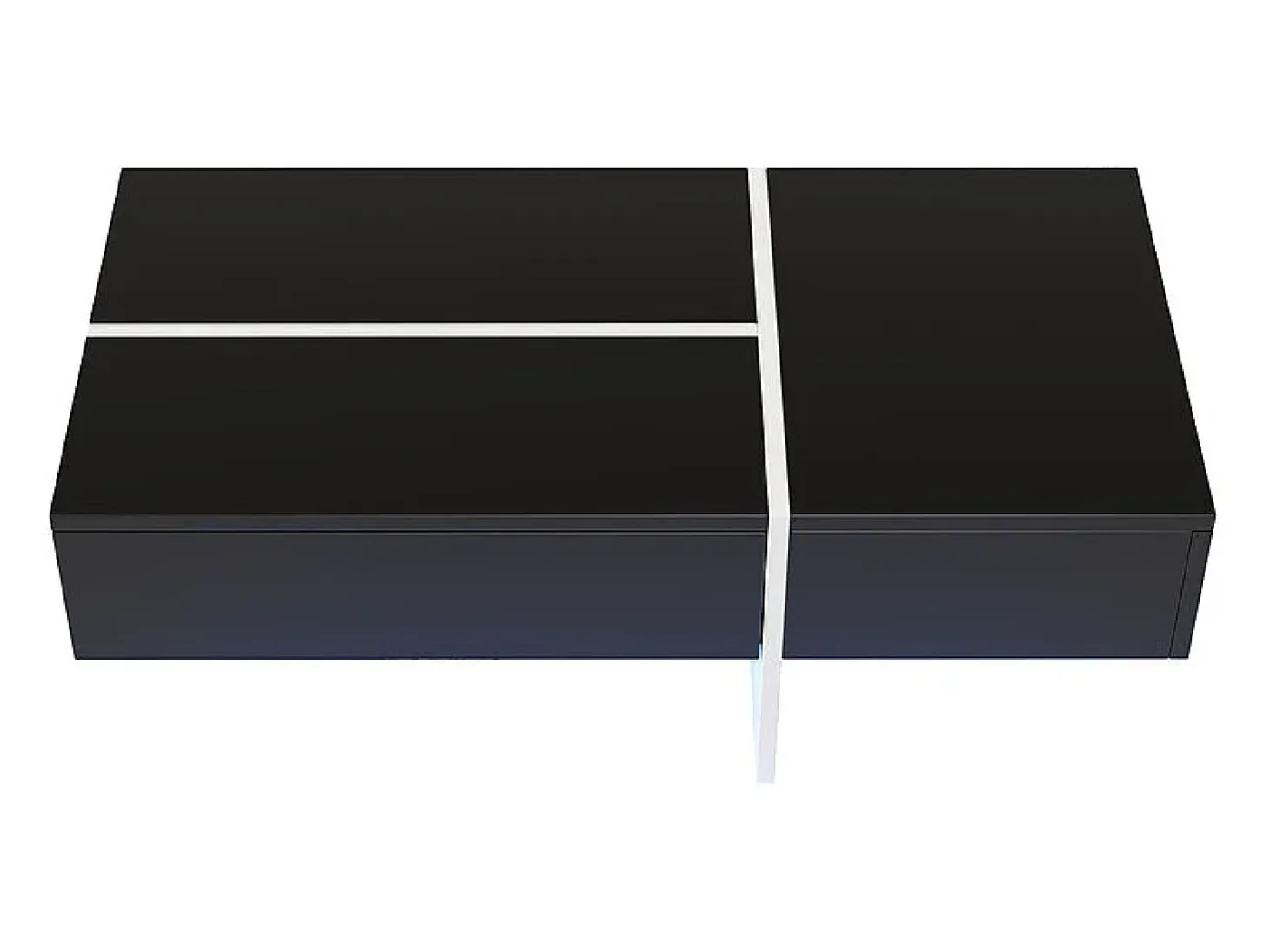 Mesa de centro - com sistema de iluminação LED controlado por aplicação - Preto