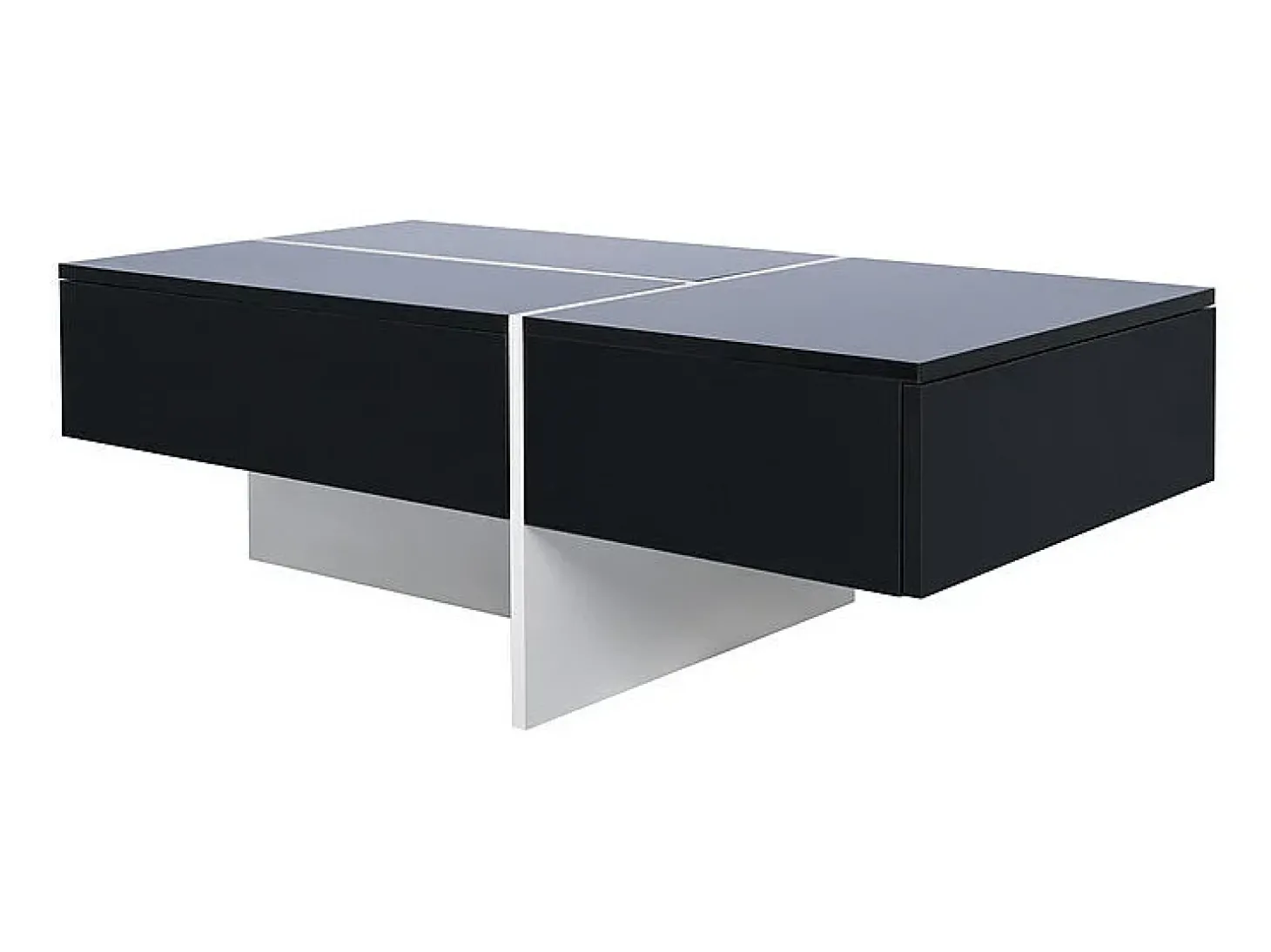Mesa de centro - com sistema de iluminação LED controlado por aplicação - Preto